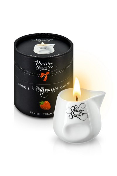 Массажная свеча "Plaisirs Secrets" с ароматом клубники, 80ml 