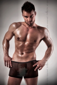 Трусики-шортики мужские &quot;Passion&quot; черная сетка, S/M