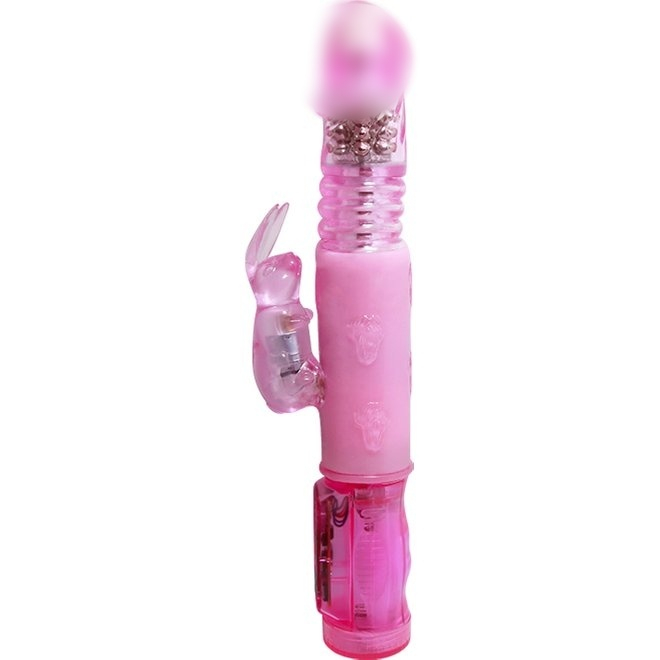 Вибратор-ротатор с поступательными движениями "Crazy Banny" розовый 