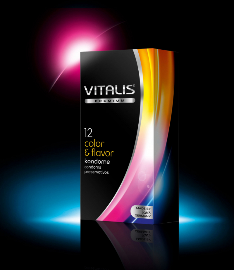 Презервативы "Vitalis Color&Flavor" цветные и ароматизированные, 12шт 