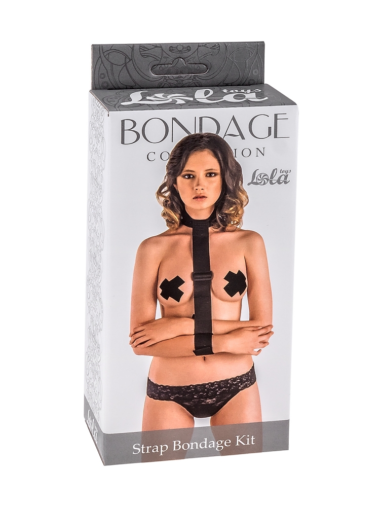 Фиксация для шеи и запястий "Bondage" черная 
